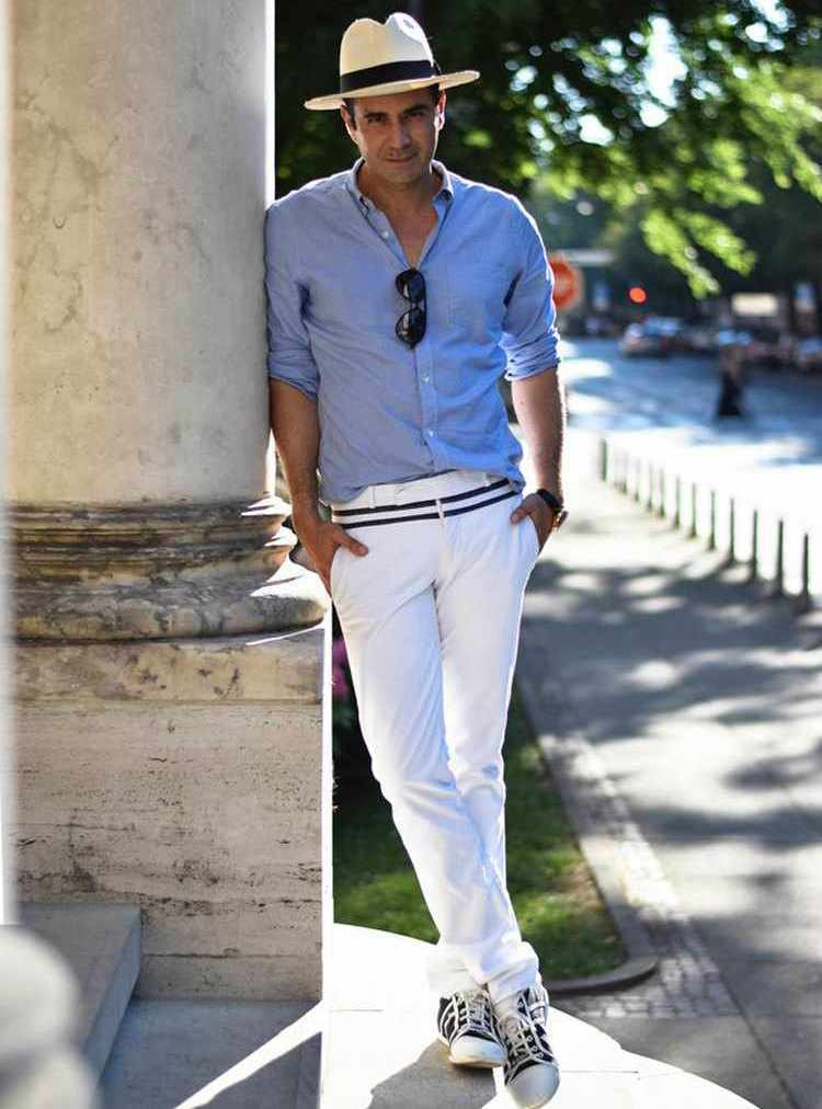Como combinar un pantalon blanco hombre | Colores y Combinaciones