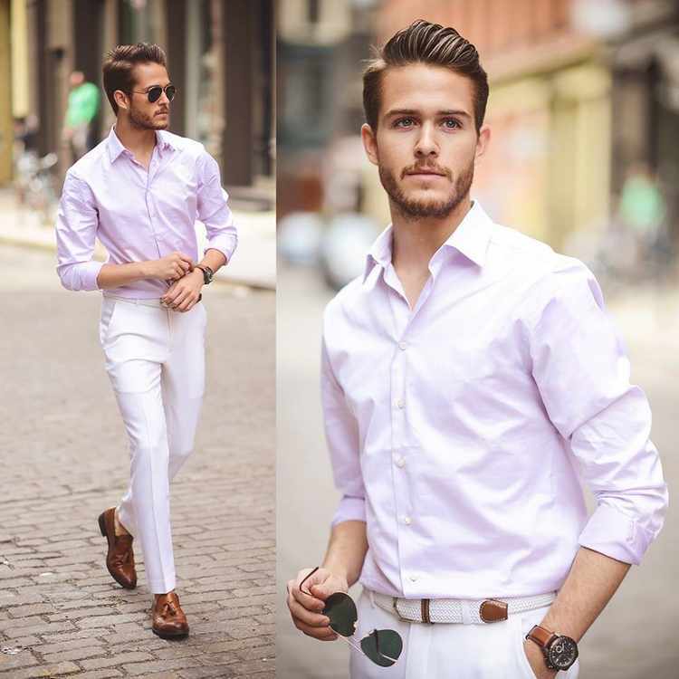 Cómo combinar el pantalón blanco, tendencia del otoño para hombre
